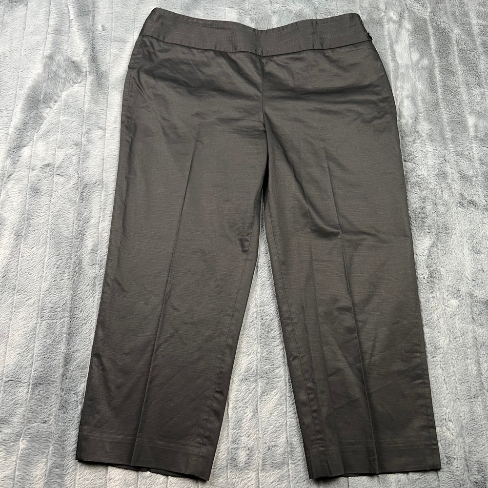 White House Black Market Legacy Black Cropped Trousers Pants Size 12 Side Zip
